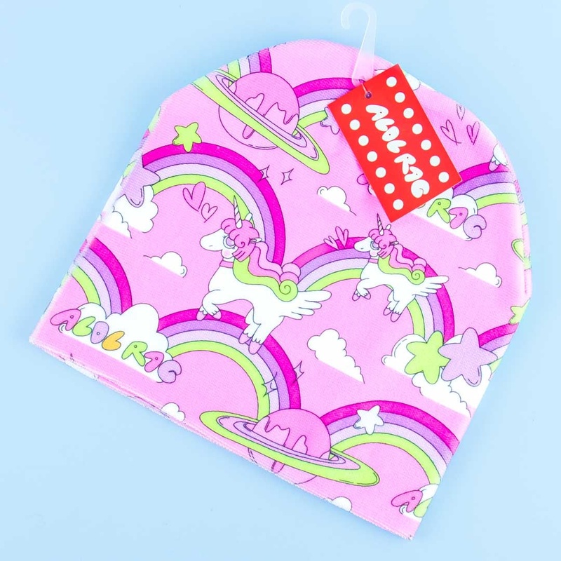 ACDC Rag Pink Rainbow Unicorn Beanie Hat
