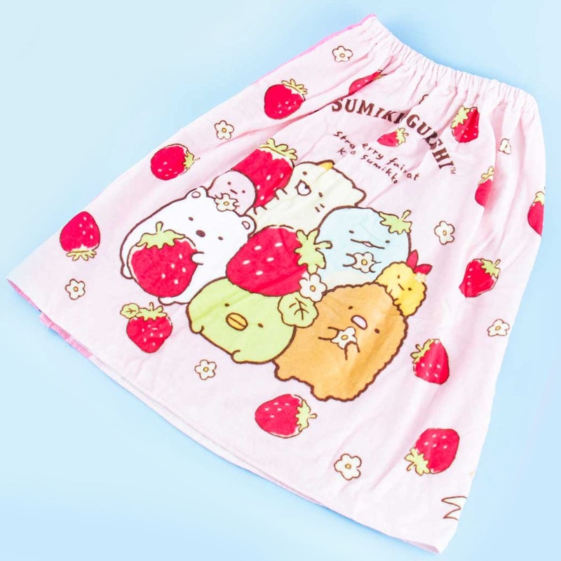 Sumikko Gurashi Strawberry Wrap Towel With Buttons