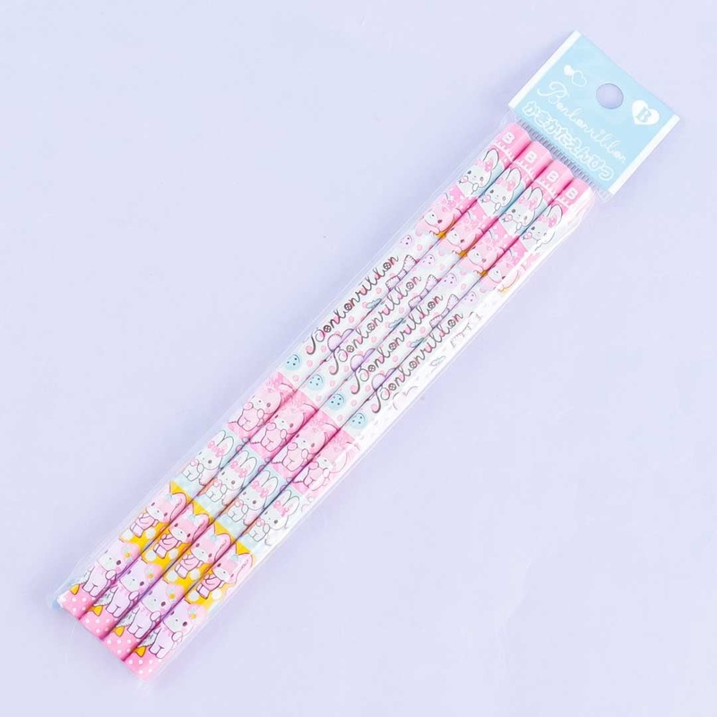 Bonbonribbon Buttons Hexagon B Pencil Set - 4 pcs
