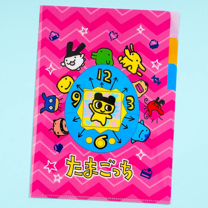 Tamagotchi Funny Clock Clear File Folder