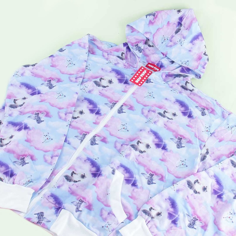 ACDC RAG Angel Cat Zip Big Hoodie Jacket