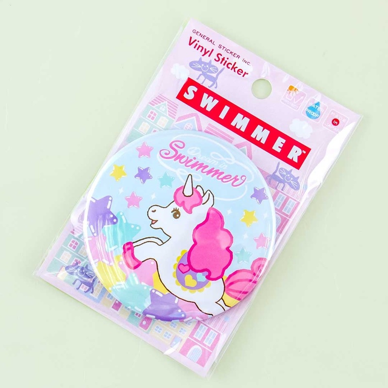 Swimmer Starry Unicorn Badge