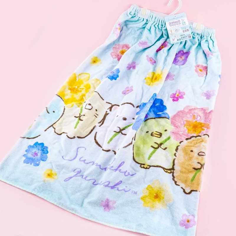 Sumikko Gurashi Giant Florals Wrap Towel With Buttons