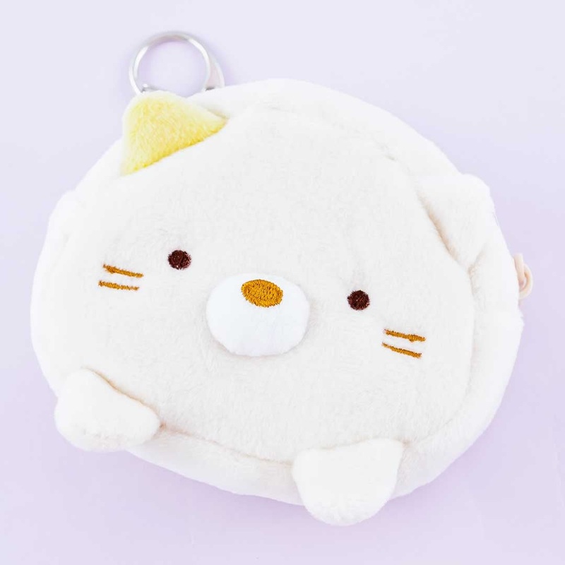 Sumikko Gurashi Fluffy Round Face Coin Purse - Neko