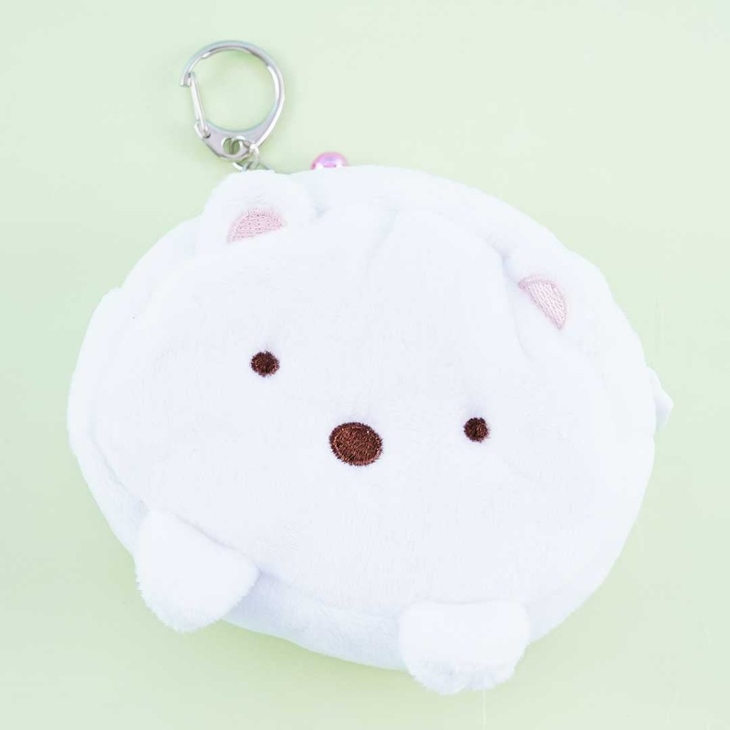 Sumikko Gurashi Fluffy Round Face Coin Purse - Shirokuma