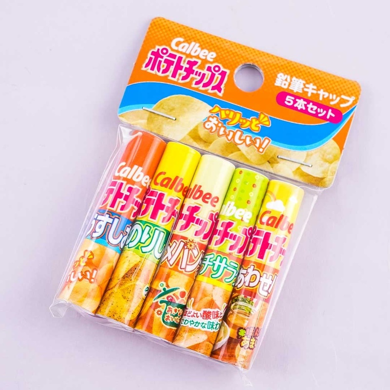Calbee Potato Chips Pencil Cap Set