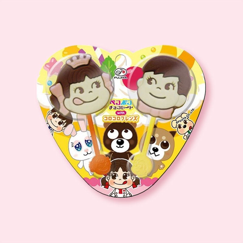 Fujiya Peko & Poko Chocolate Lollipop - 2pcs