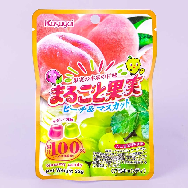 Kasugai Whole Fruit Gummy - Peach & Muscat