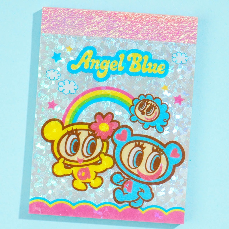 Angel Blue Glittery Memo Pad