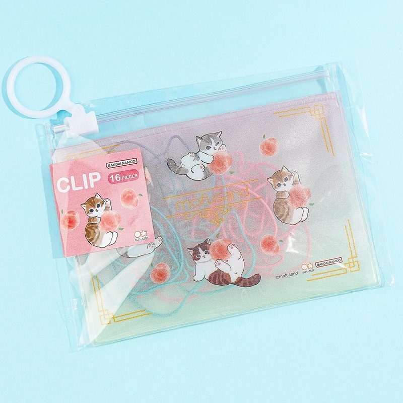 Mofusand Peach Paper Clips With Case