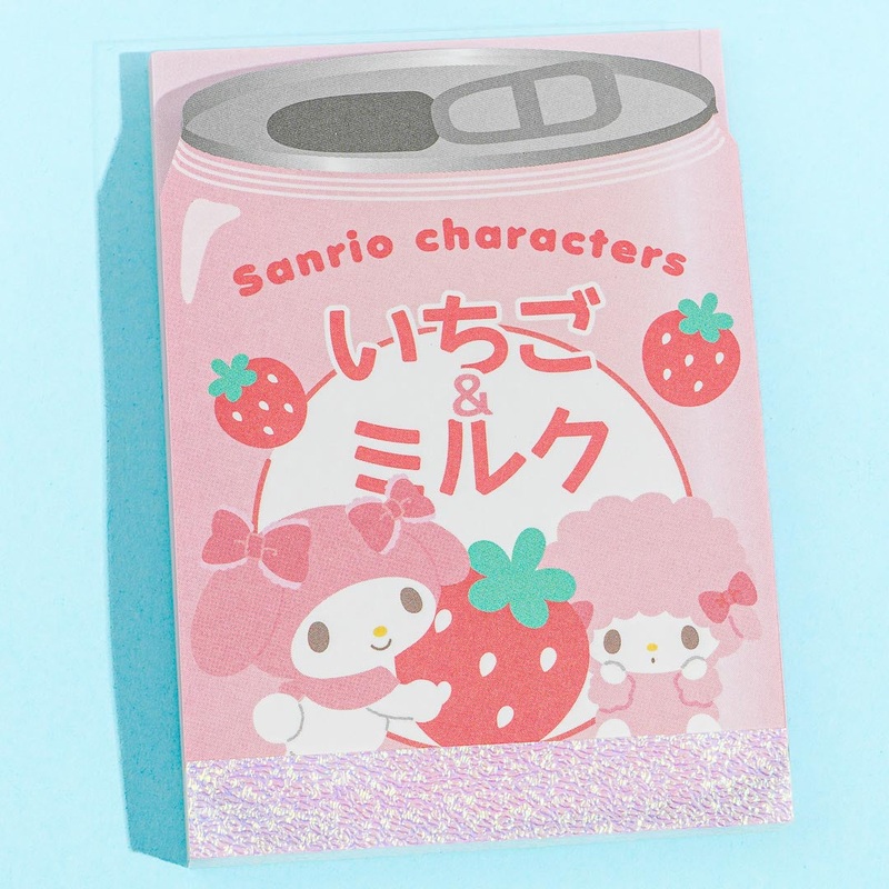 Sanrio Characters Happy Drink Mini Memo - Strawberry