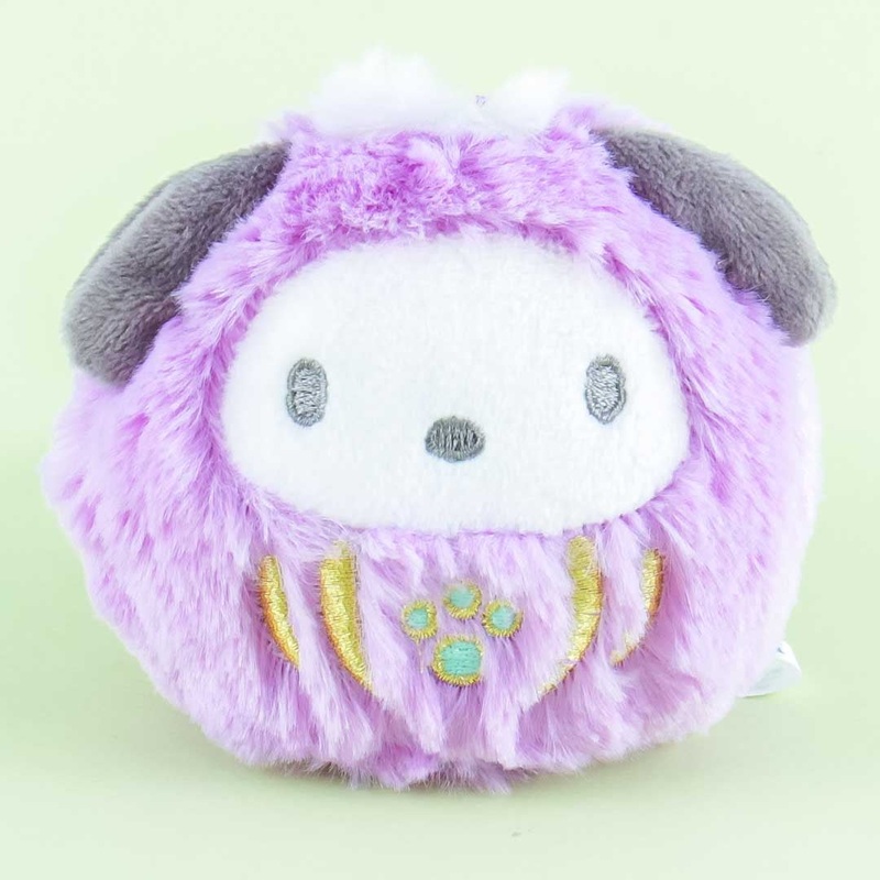 Sanrio Characters Fluffy Daruma Plushie Charm - Pochacco