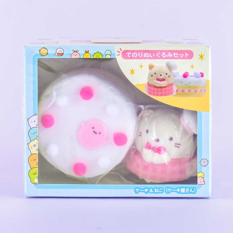 Sumikko Gurashi Tenori Plushie Set - Neko & Cake / Mini