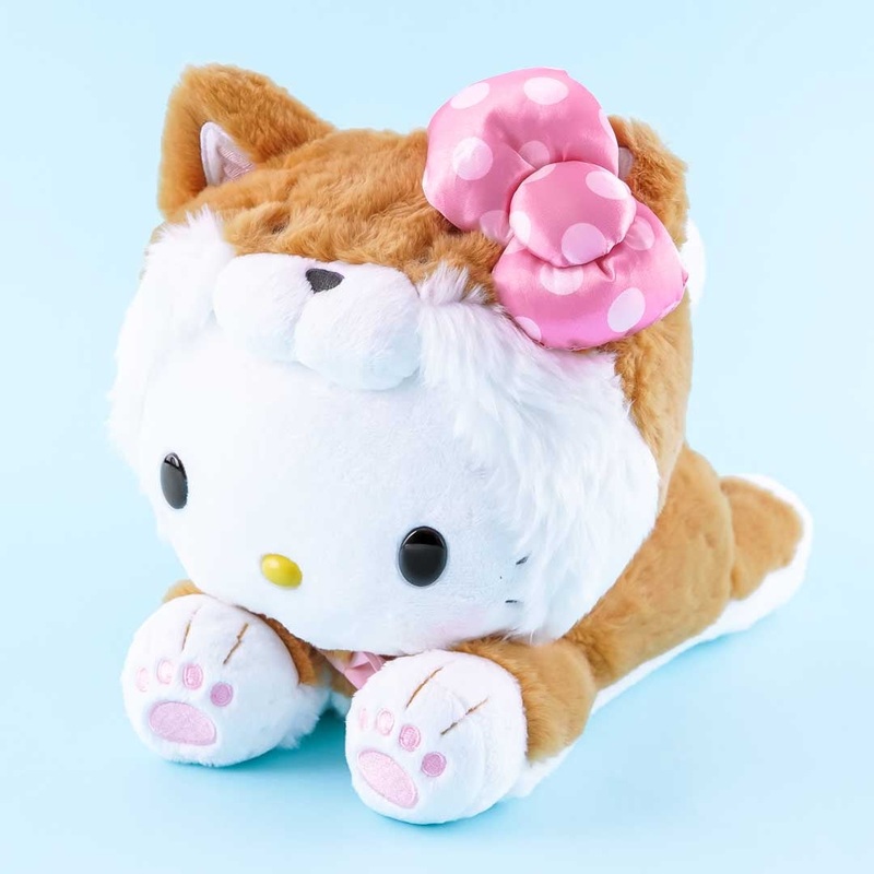 Hello Kitty Lying Down Shiba Inu Costume Plushie - Medium