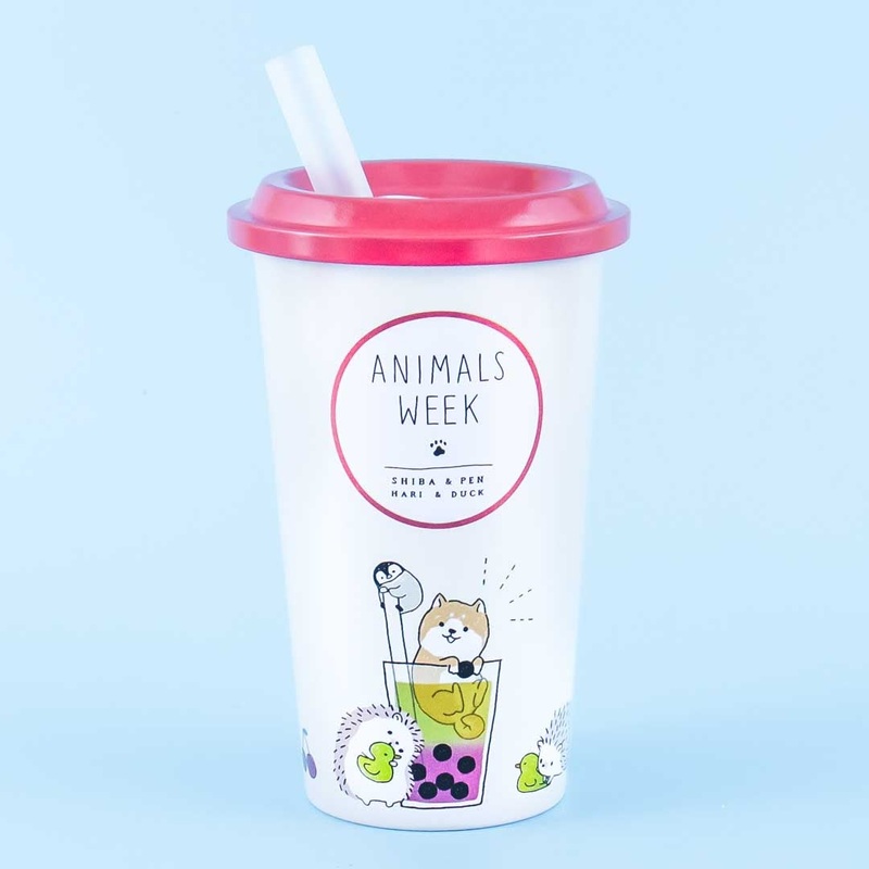 Animals Week Cafe Cup Piggy Bank