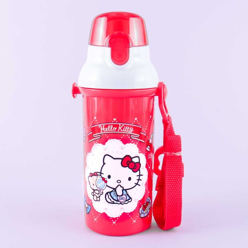 Hello Kitty Lace & Argyle One-Push Water Bottle
