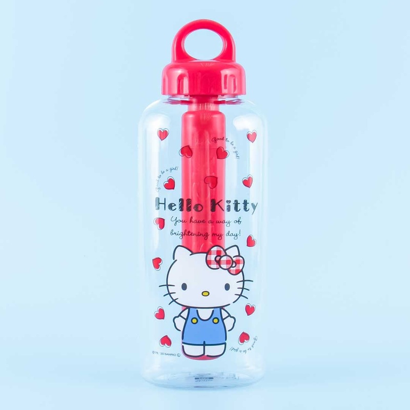 Hello Kitty Red Hearts Water Bottle With Cold Insulation Stick