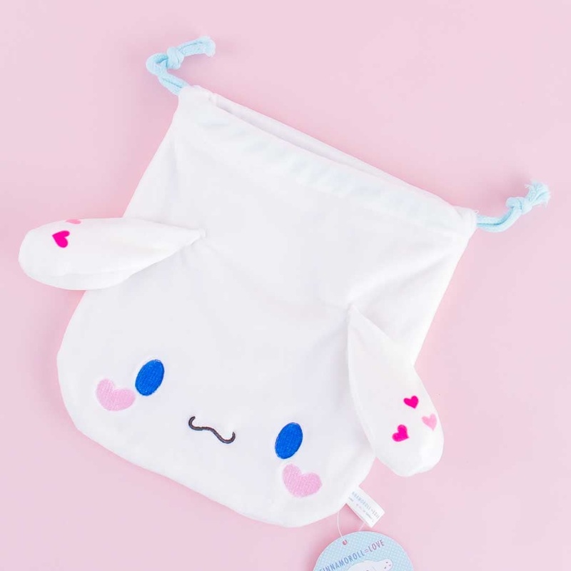Cinnamoroll Hearts Fluffy Drawstring Bag
