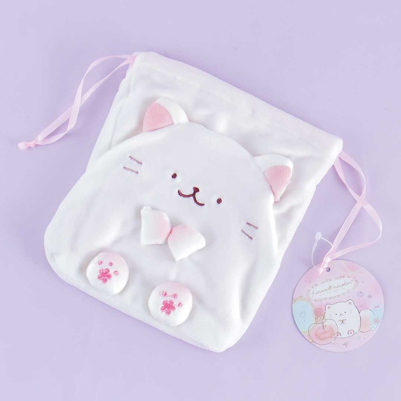 Funwari Necolon Fluffy Drawstring Bag