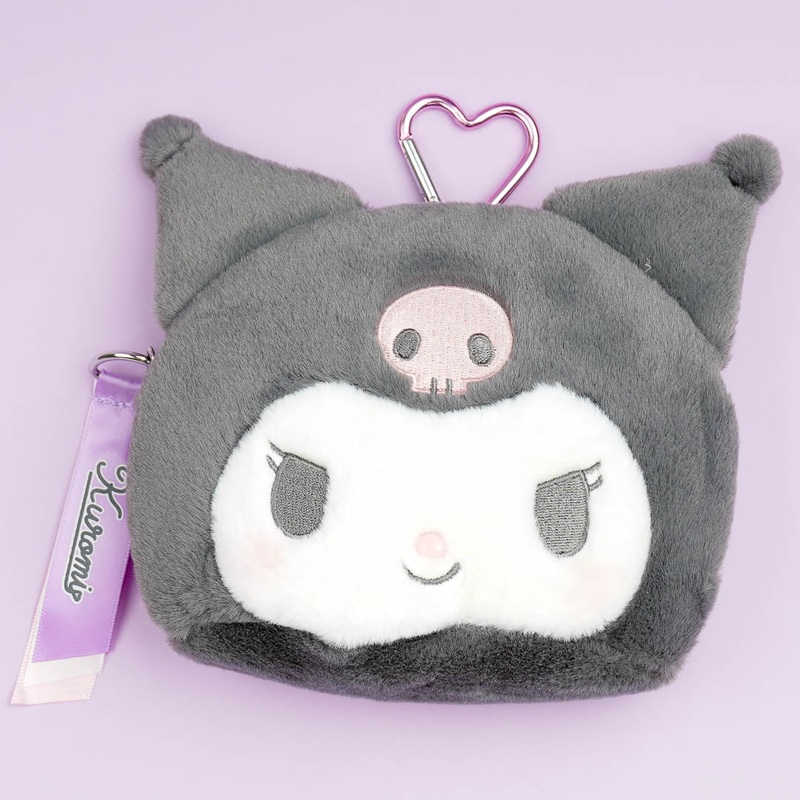 Kuromi Face Plushie Pouch With Window