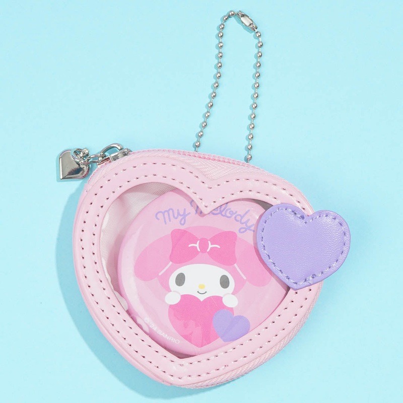 My Melody Colorful Heart Mini Pouch & Badge Set