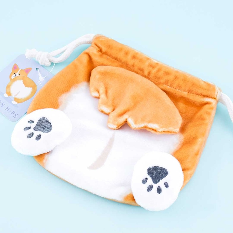 Corgi Pompon Hips Drawstring Pouch