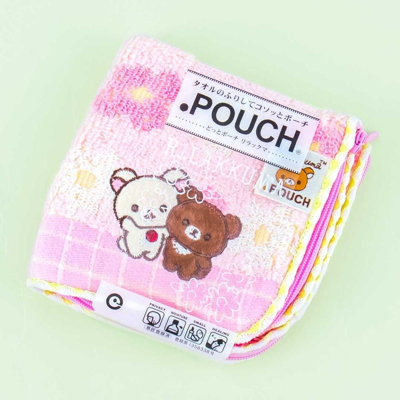 Korilakkuma & Chairoikoguma Flowery Towel Pouch