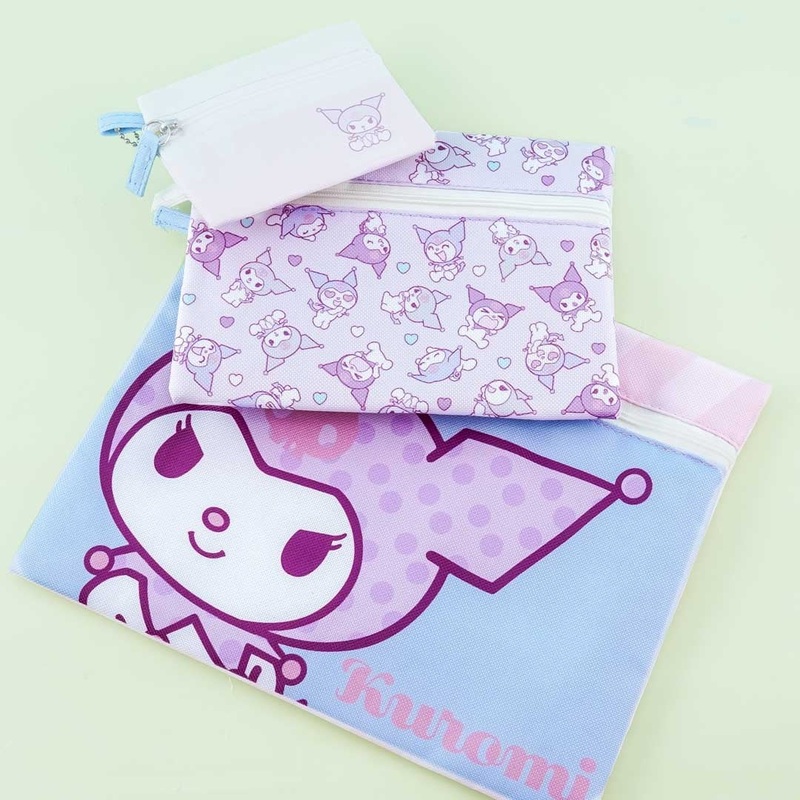Kuromi Flat Pouch Set - 3 pcs