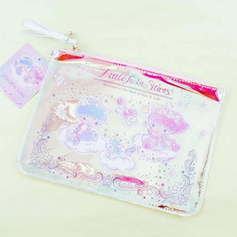 Little Twin Stars Aurora Unicorn Shiny Flat Pouch