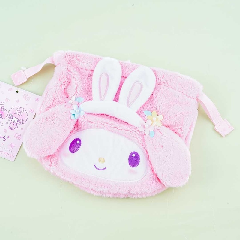 My Melody Spring Bunny Fluffy Drawstring Pouch