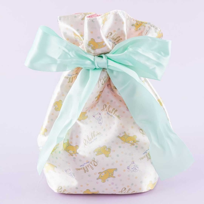 Rilakkuma and Korilakkuma Fluffy Dream Drawstring Pouch