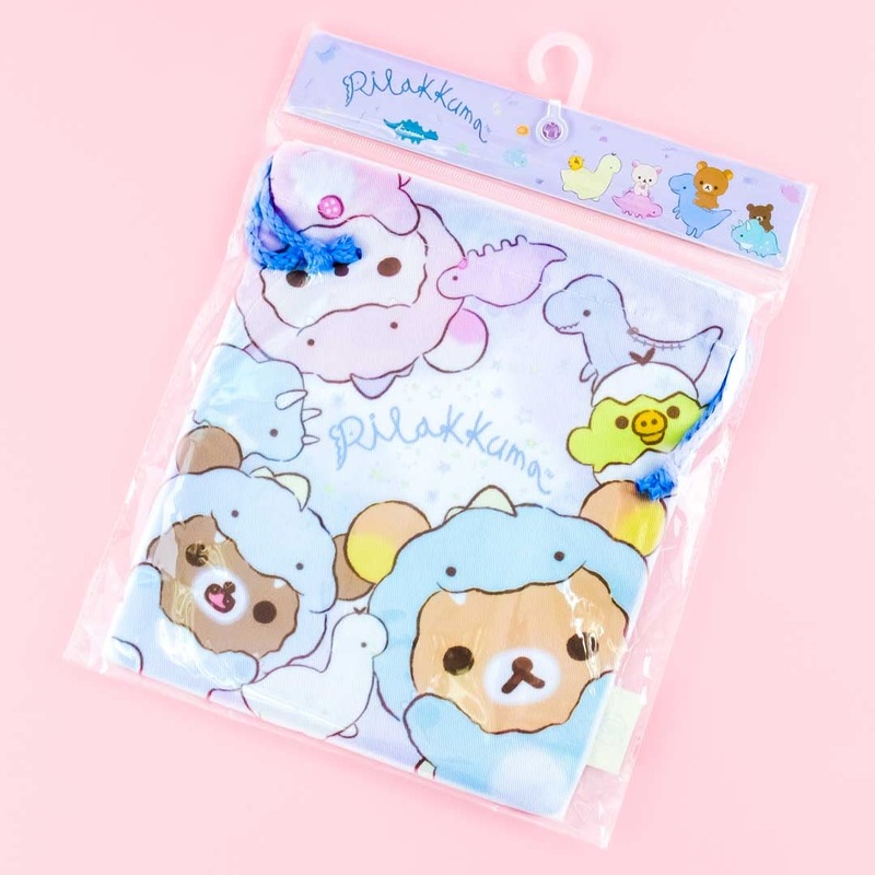 Rilakkuma Dino Fun Drawstring Bag