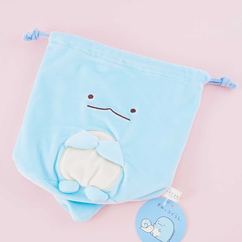 Sumikko Gurashi Fluffy Drawstring Pouch - Tokage